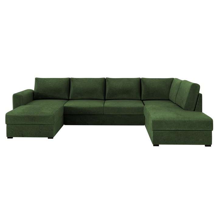 Coltar rabatabil Szafran Dreapta, MIRJAN 24, verde sticla, 188x305x85 cm