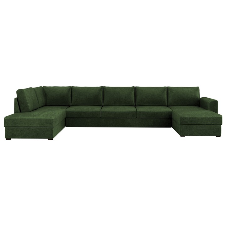 Coltar rabatabil Szafran Large Stanga, MIRJAN 24, verde sticla, 186x370x85 cm
