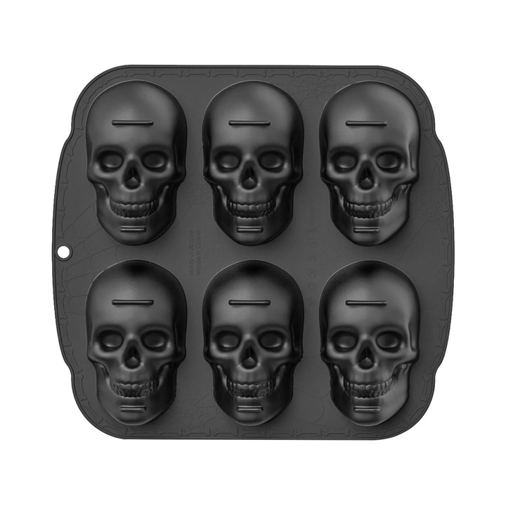 Форма за печене Halloween YANYXR комплект 6 части силикон голям череп