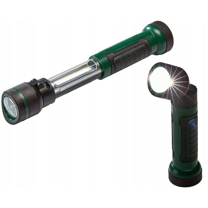 Многофункционално фенерче 2 в 1 - Parkside, магнитна ръкохватка, разтегателна телескопична лампа с мощни светодиоди, 2 режима на работа, регулируема глава, включени дълготрайни алкални батерии