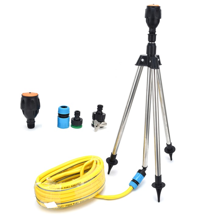 Automata forgó locsoló állvánnyal öntözéshez Locsolótömlő szórófejhez Vízöntöző eszköz Kerti kiegészítők