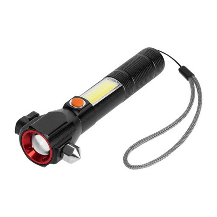 Lanterna reincarcabila, LED, 4 moduri iluminare, 285lm, Type C, magnet, ciocan, cutter, Miromoto®