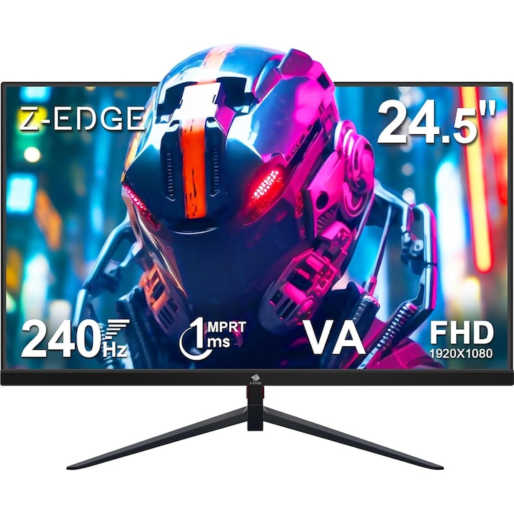 Монитор Z-EDGE UG25I 24.5", 240Hz, Full HD LED, AMD Freesync Premium, DisplayPort, HDMI, Черен