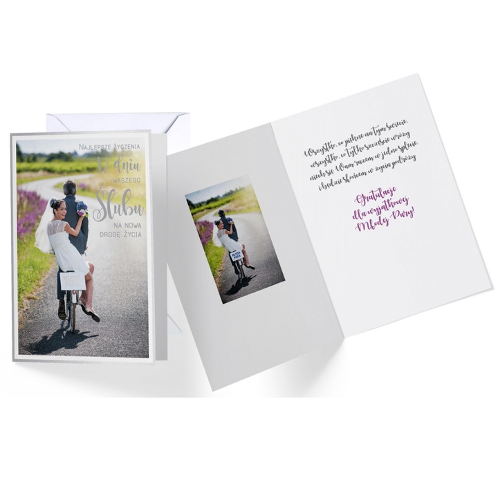 Felicitare de nunta PASSION CARS KUKARTKA, 11,7x16,6cm, cu mesaj si plic