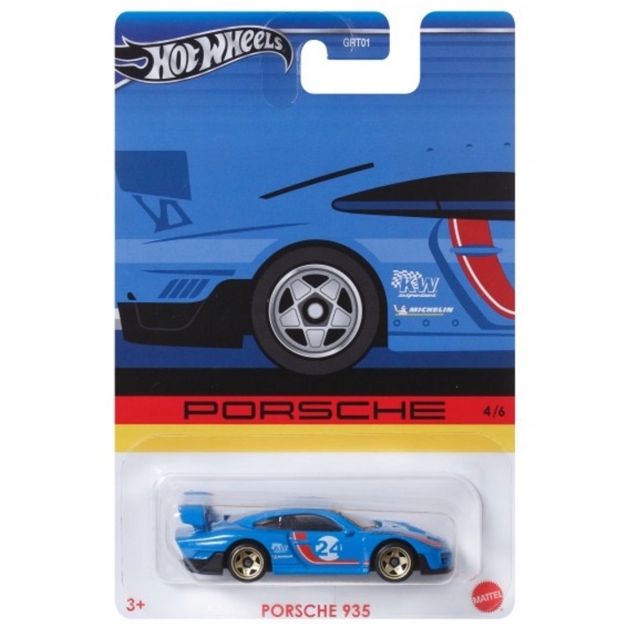 Hot Wheels autó – Porsche 935 HRW59, Mattel gyűjthető – 3 év feletti gyerekeknek és gyűjtőknek