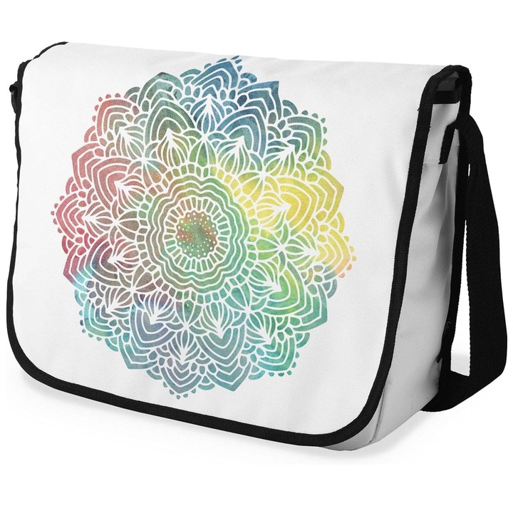 Le Jardin női táska, 29x36cm, geometrikus dizájn, pamut, többszínű