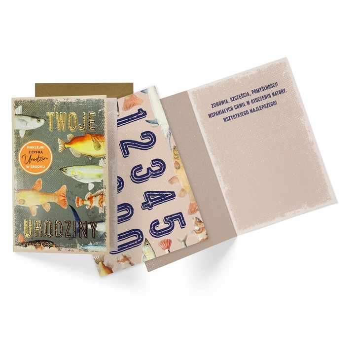 Felicitare B6 Urodziny, PASSION CARS KUKARTKA, cu cifre interschimbabile, 16.6x11.7cm, set cu envelopa