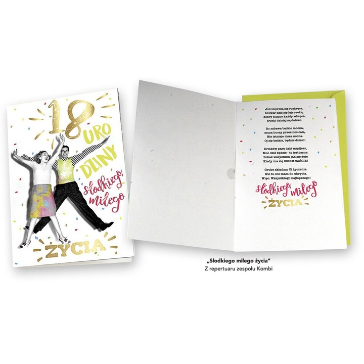 Felicitare PASSION CARS KUKARTKA, Urodziny 18, grafica amuzanta, muzica Kombi