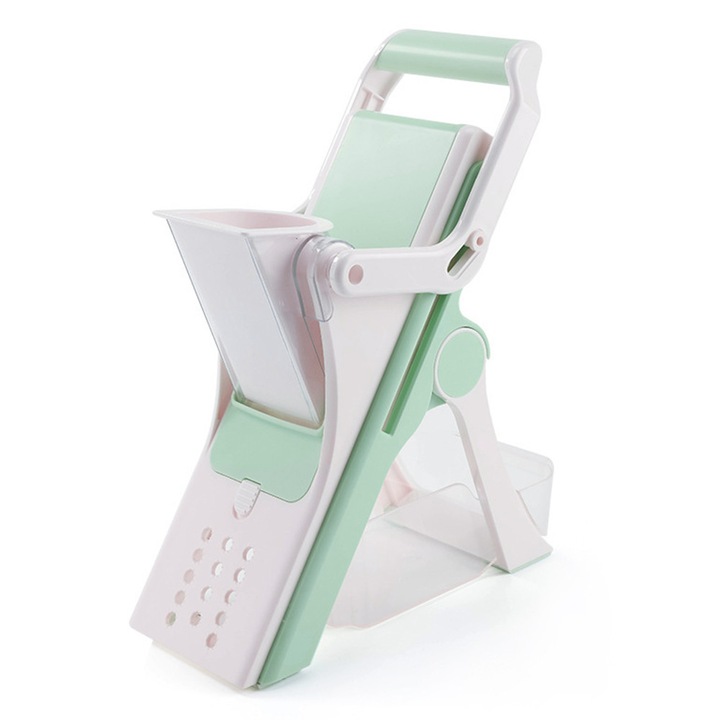 Feliator sigur AMRINUGL, recipient pentru colectarea alimentelor, grosime ajustabila, culoare alb/verde