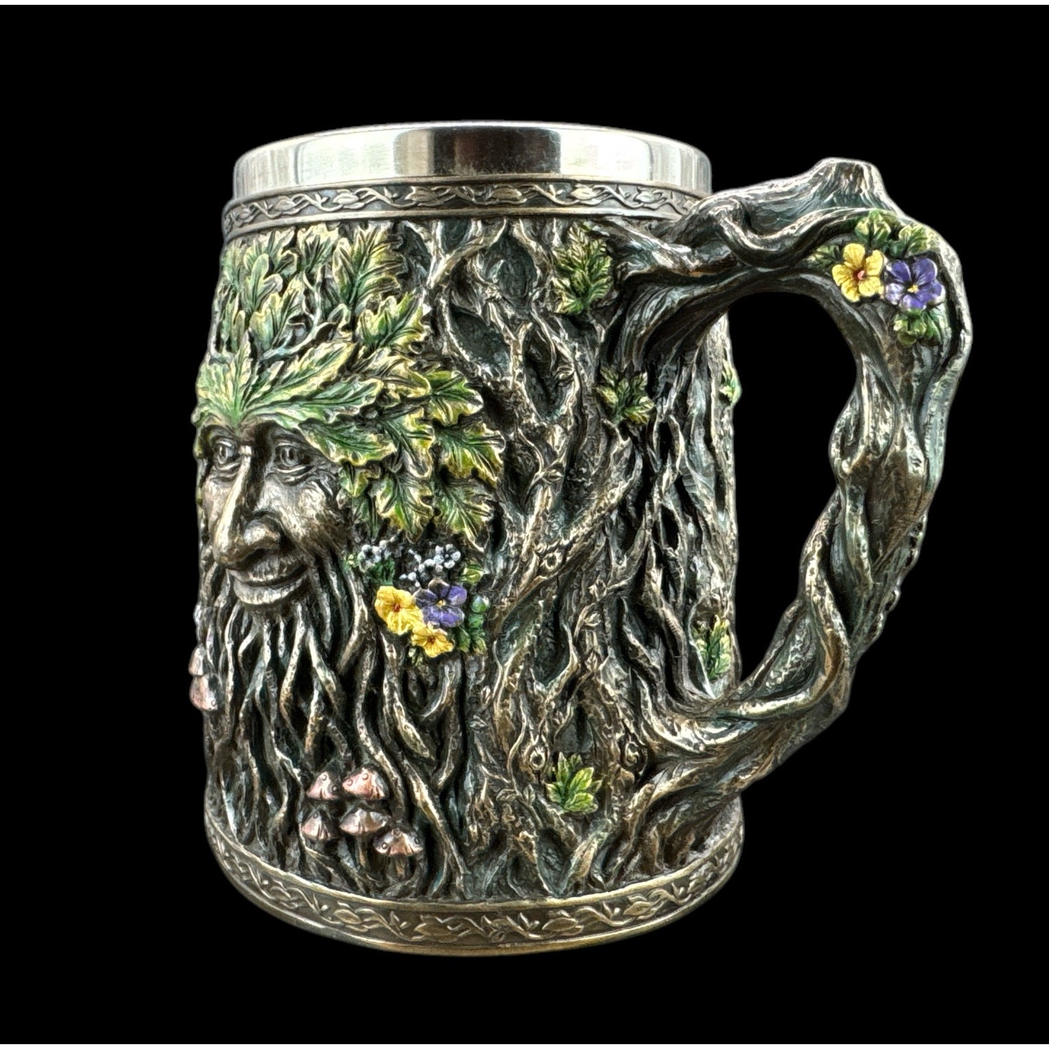 Statueta Greenman Mug - arborele vietii Veronese WU78001A4, Rasin