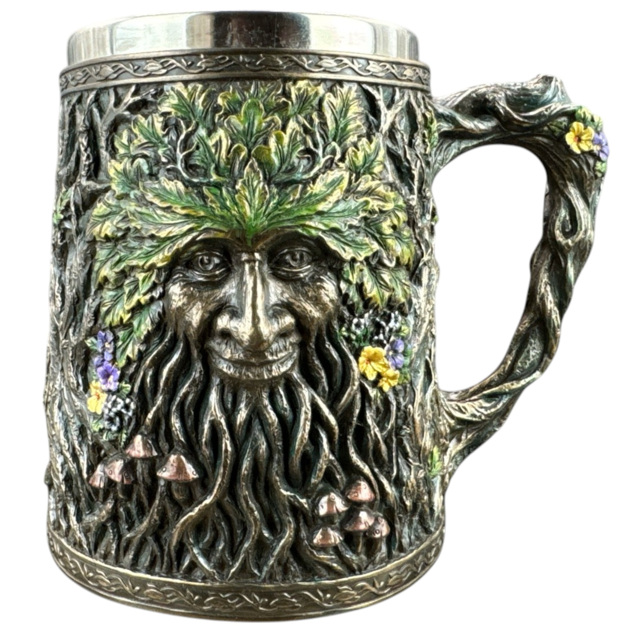 Statueta Greenman Mug - arborele vietii Veronese WU78001A4, Rasin