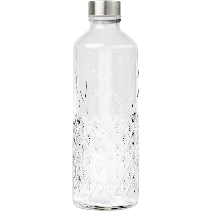 Стъклена бутилка Uniglass Liberty, с метална капачка, 1л