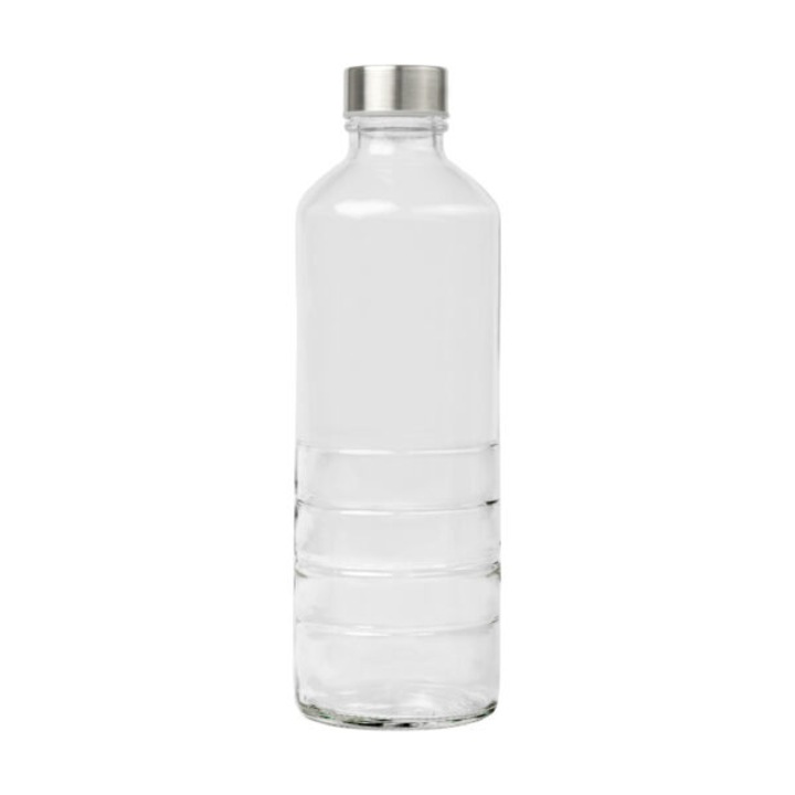 Стъклена бутилка Uniglass Stripes, с метална капачка, 1л