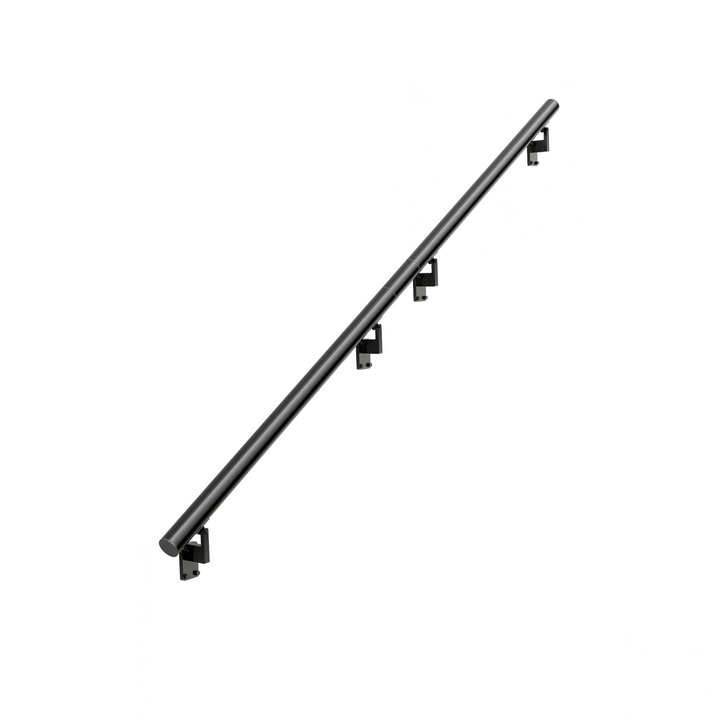 Парапет за стълби, монтиран на стена, 5 фута, на закрито на открито, черен