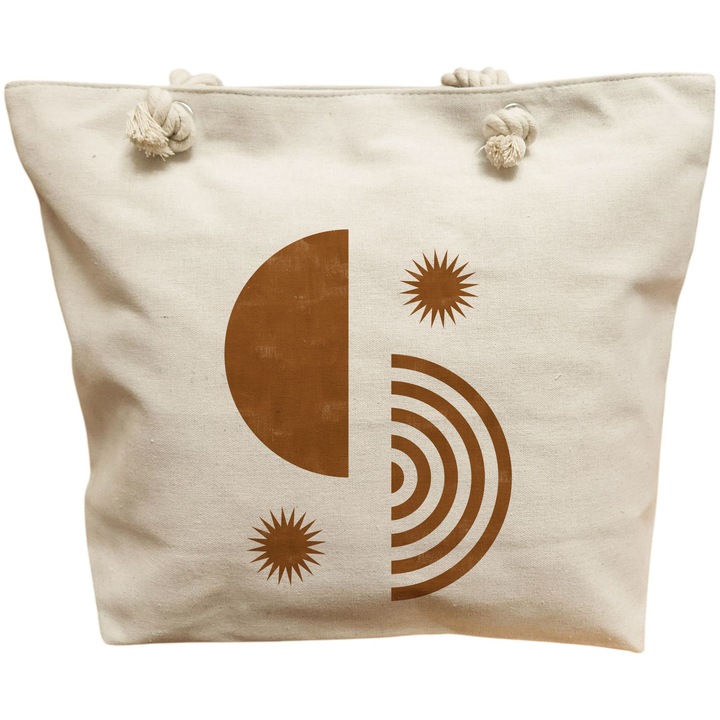 Vászon női hordtáska, napenergia modell, 40x51 cm, fehér, BEKZ