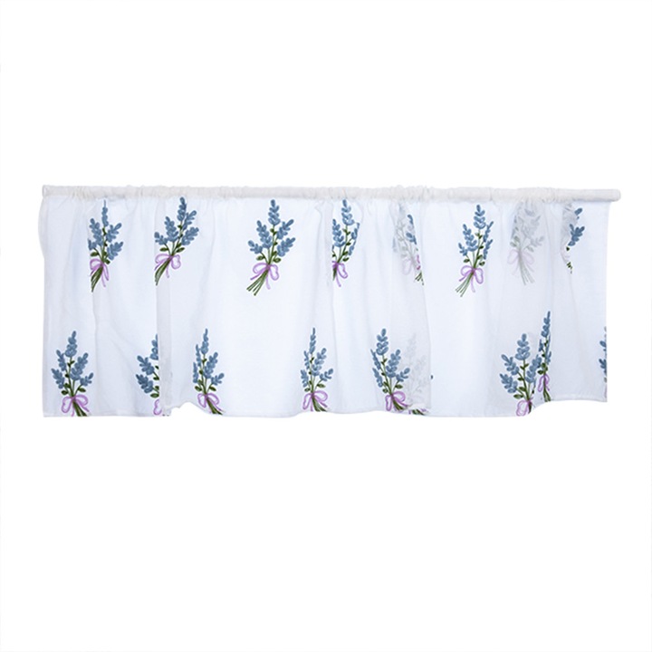 Botanica pentru fereastra, acuarela violeta lavanda imprimat poliester satinat matasos, bucatarie moderna eleganta, baie, spalatorie, studio, tratament pentru fereastra