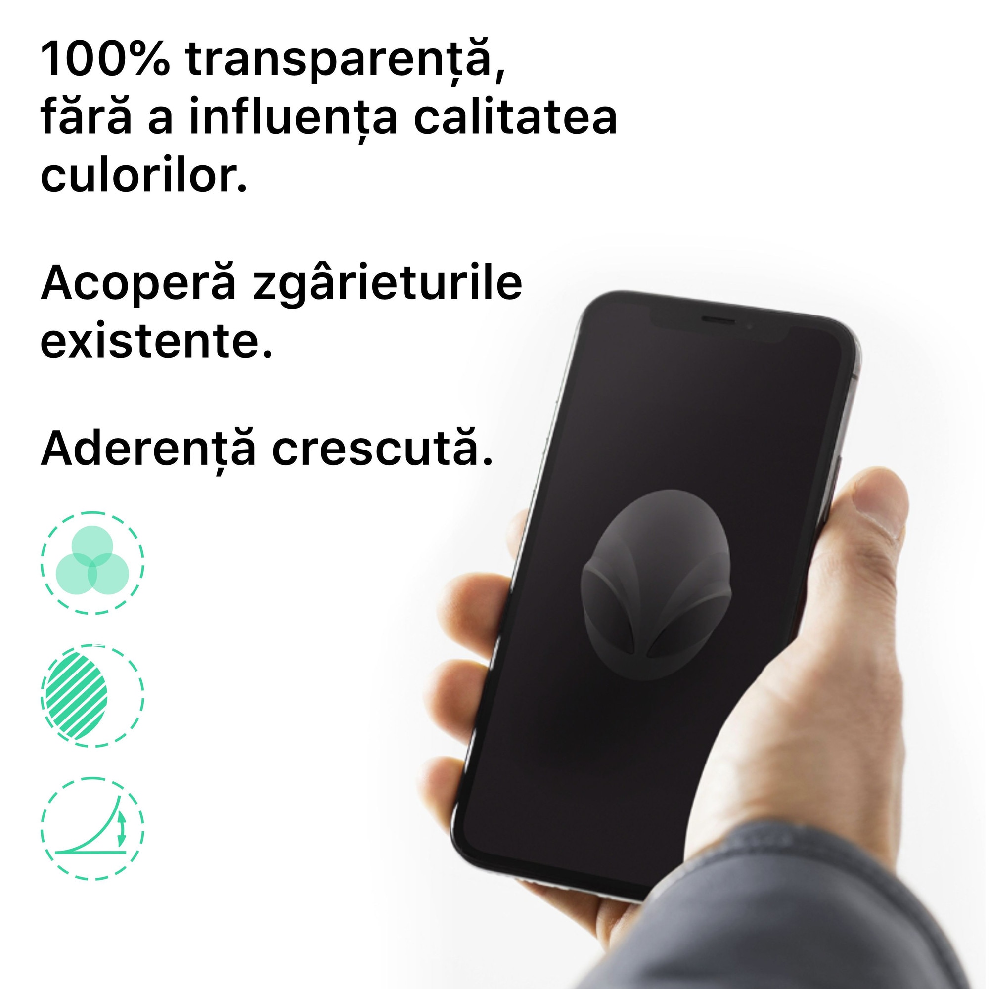 Folie protectie, compatibil cu Samsung Galaxy S23 Plus, ecran, compatibil cu husa, Alien Surface