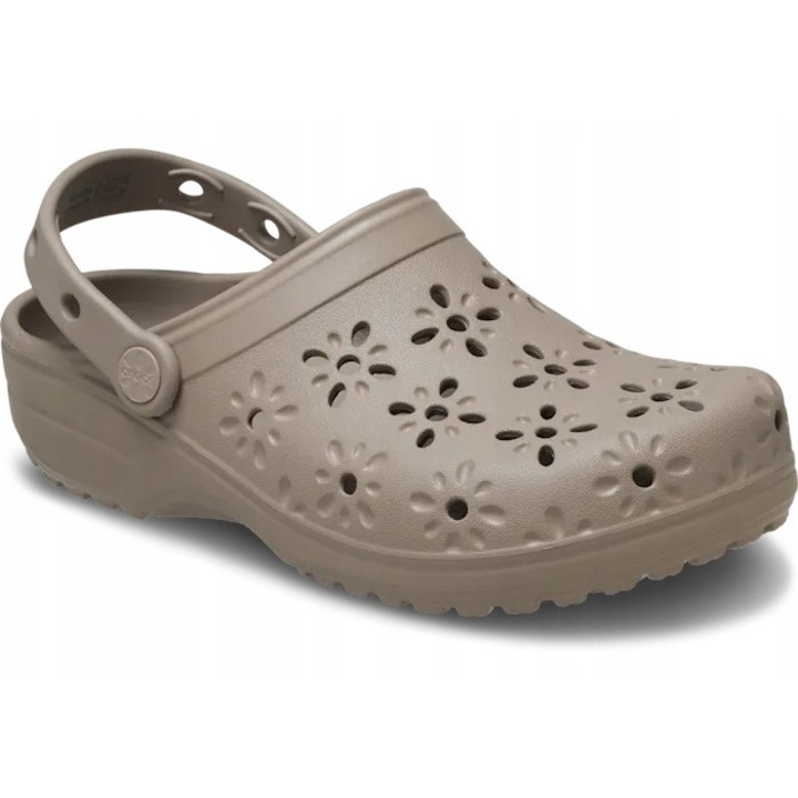 Crocs, Saboti cu decupaje florale, Maro, 41-42