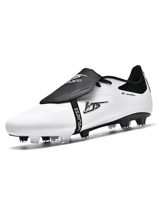 Ghete de fotbal MBrands 8.7 cu crampoane din plastic FG, Alb