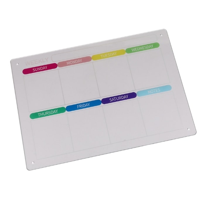 Mágneses írótábla filctollal, AMRINUGL, átlátszó akril, újrafelhasználható, könnyen tisztítható