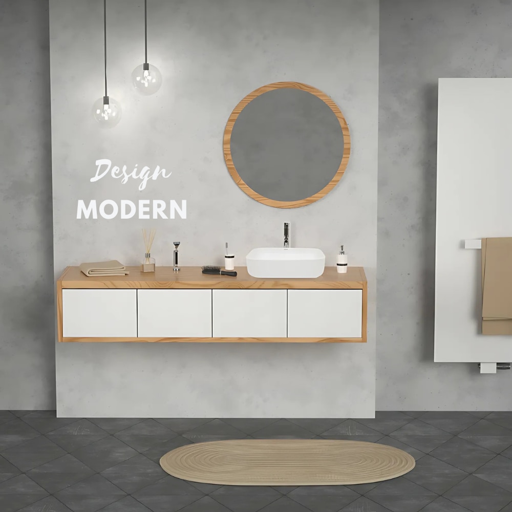 Chiuveta baie JOZY®, model pe blat cu finisaj premium, forma geometrica ...