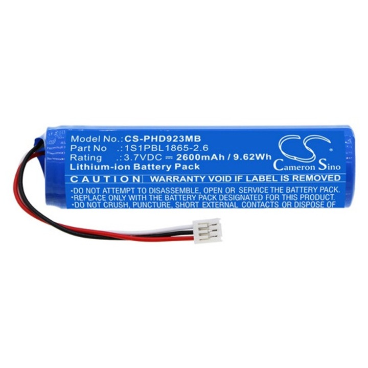Akkumulátor, kompatibilis Cameron sino li-ion akku (3.7v/2600mAh, philips 1s1pbl1865-2.6 kompatibilis) kék, gyártói csomagolás