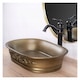 Lavoar de baie pe blat, Rea, Wilma rustic, Cupru periat, Ceramica sanitara, 550 x 380 x 130 mm, Fara preaplin, Drenaj 4, 5 cm
