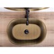 Lavoar de baie pe blat, Rea, Wilma rustic, Cupru periat, Ceramica sanitara, 550 x 380 x 130 mm, Fara preaplin, Drenaj 4, 5 cm