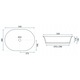 Lavoar de baie pe blat, Rea, Wilma rustic, Cupru periat, Ceramica sanitara, 550 x 380 x 130 mm, Fara preaplin, Drenaj 4, 5 cm
