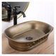 Lavoar de baie pe blat, Rea, Wilma rustic, Cupru periat, Ceramica sanitara, 550 x 380 x 130 mm, Fara preaplin, Drenaj 4, 5 cm