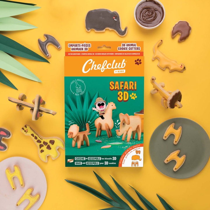 Set de forme de biscuiti Safari 3D, Chefclub kids