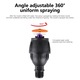 Aspersor de gradina ZYBLSSBB 4 puncte rotativ 360 grade negru 25x7x5cm