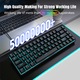Механична игрална клавиатура, 60%, LED светлини, 68 клавиша, с Type-C кабел, превключватели Blue Axis и 3 резервни ключа, USB-C, Anti-Ghosting, Компактна, Преносима, Черна, RiKbo®