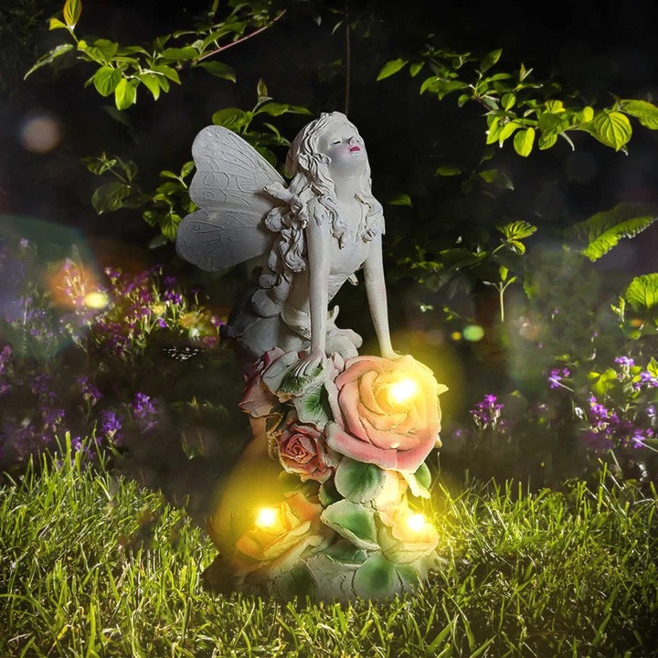 Lampa solara gradina YANYXR floare rasina decor exterior