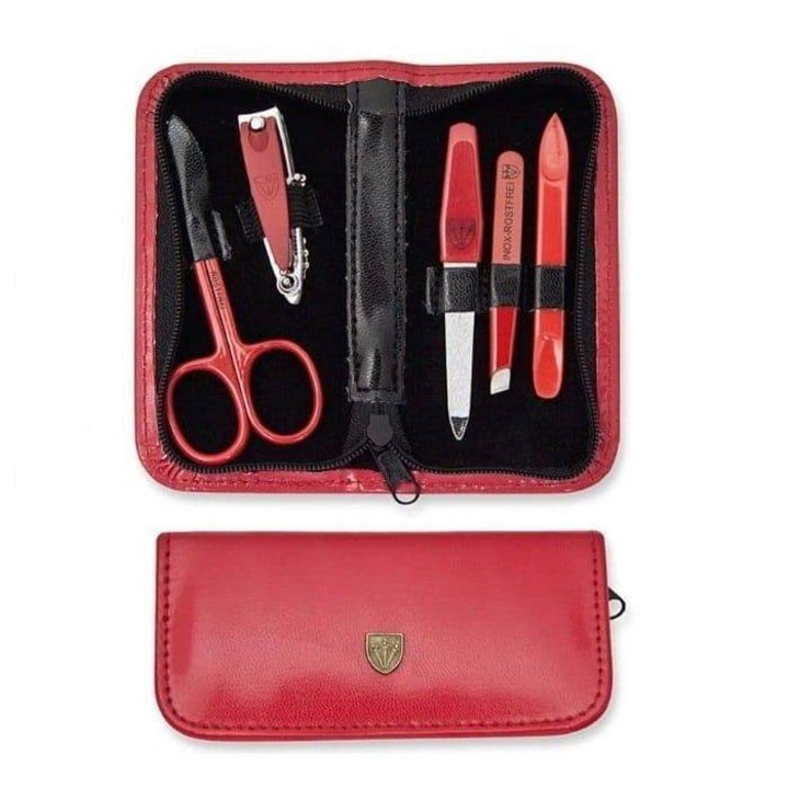 Trusa manichiura Kellermann BL5214, 12x6cm, inox, rosu