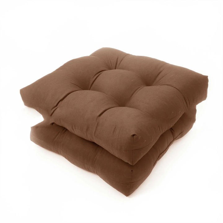 Set 2 Perne Scaun Balansoar, Elastic, Poliester, Cafeniu, 53x53cm