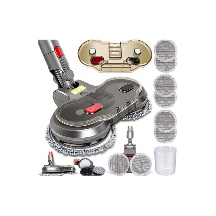 Електрическа глава за моп за прахосмукачки Dyson V7 V8 V10 V11, 2 мотора, резервоар 150 мл, пълен комплект