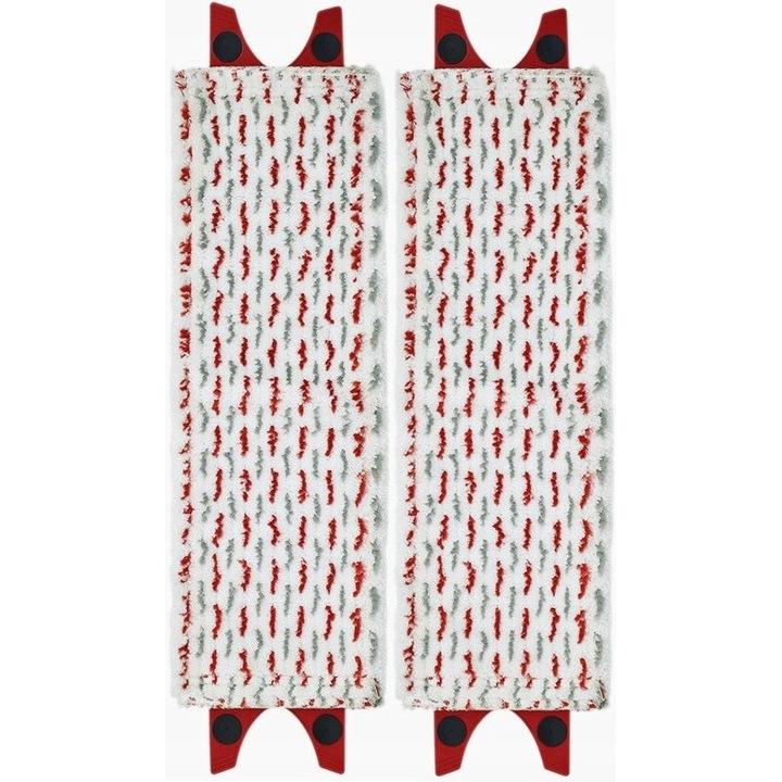 Set 2 capete de mop Vileda, microfibre, 42x14cm, rosu si alb