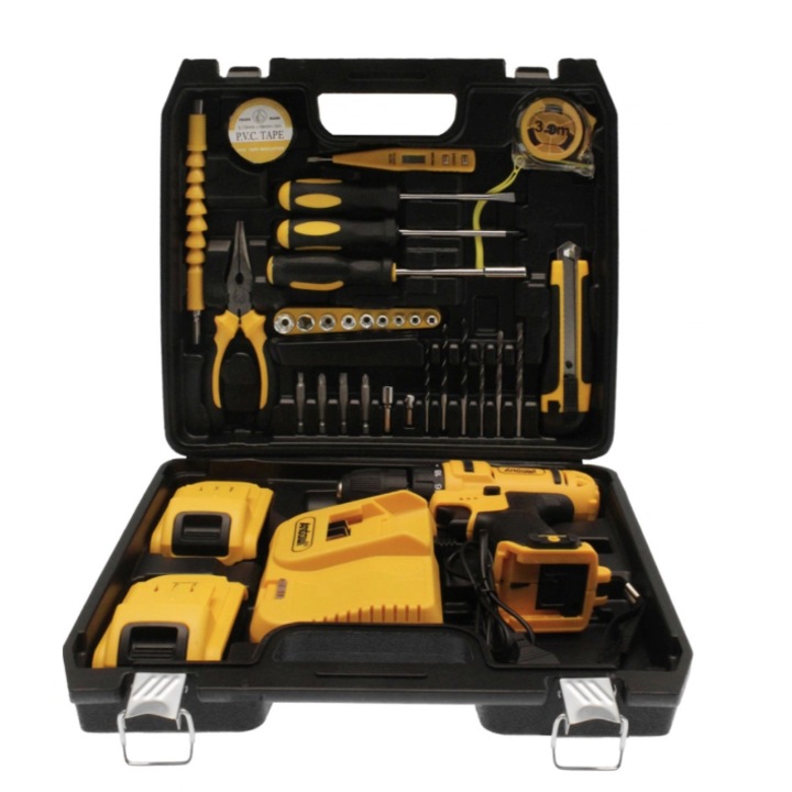 Trusa Masina de gaurit si insurubat Andowl Q GJ011 cu 2 acumulatori 5Ah 24V