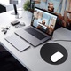 Mousepad rotund texturat cu margine cusuta, Zeaicos, negru elegant, 25x25cm