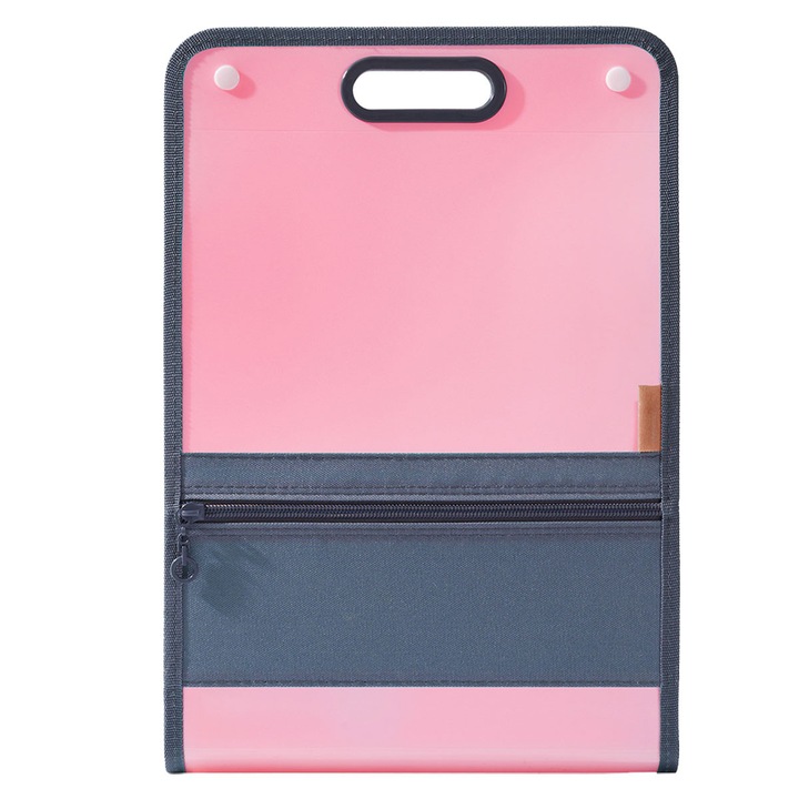 Органайзер за документи, розов/сив