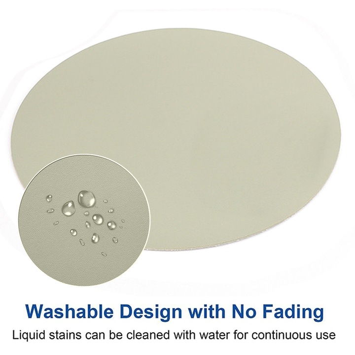 Mousepad rotund din cauciuc impermeabil, Zeaicos, gri deschis, negru elegant, verde matcha, 25x25cm