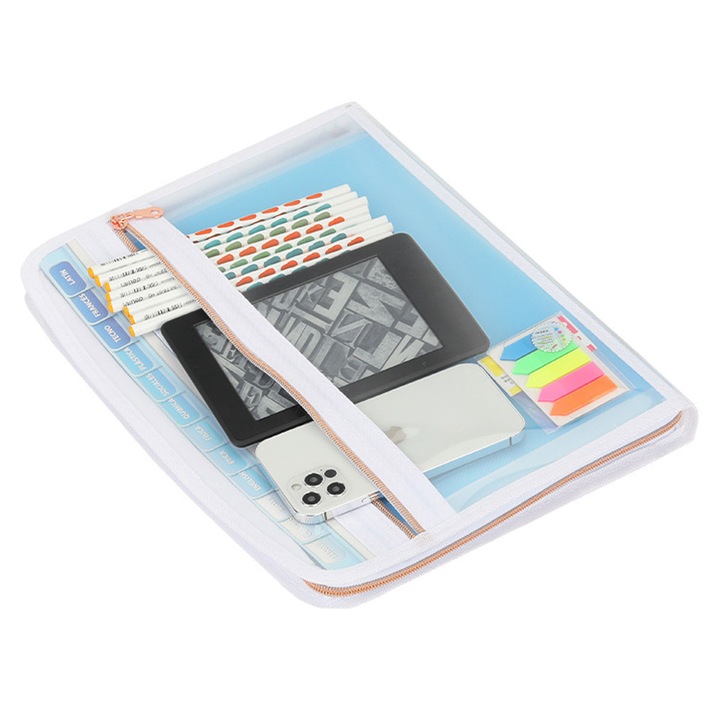 Папка за документи А4 10 бр. PVC с цип Многоцветна