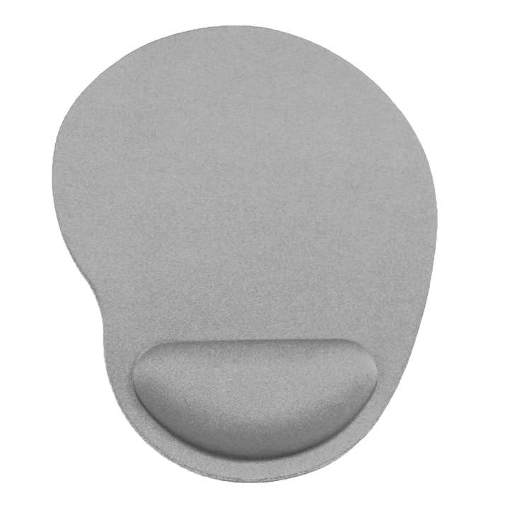 Mousepad ergonomic cu suport pentru incheietura, Zeaicos, gri, 23x18x2cm