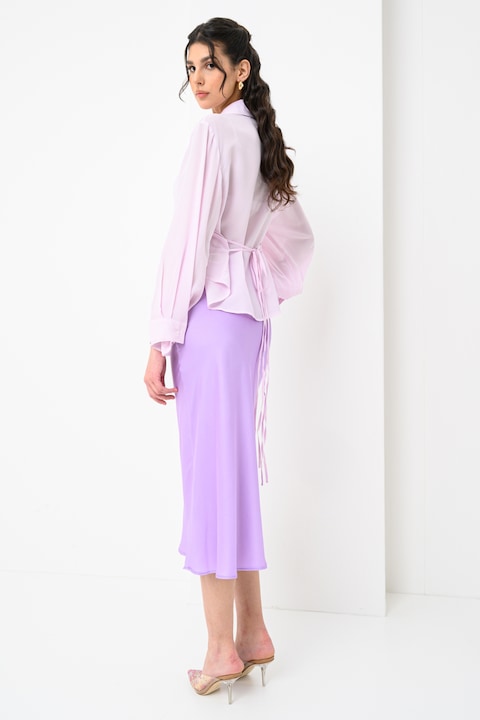 Attic and Barn, Selyemtartalmú ing puffos ujjakkal, Pasztellrózsaszín