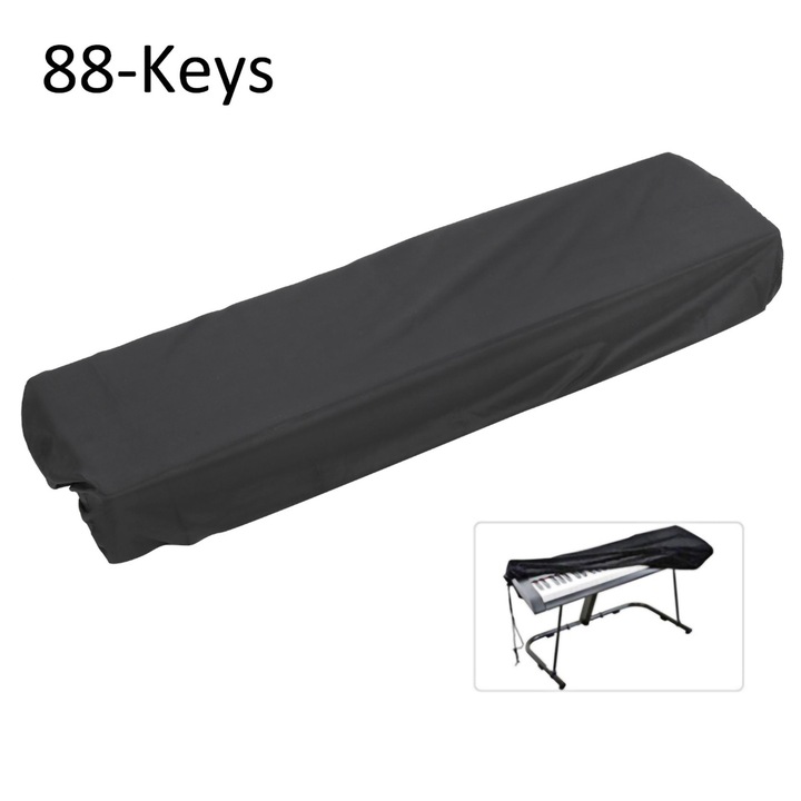 Husa pentru pian digital, 88 clape, material rezistent la apa si praf, neagra