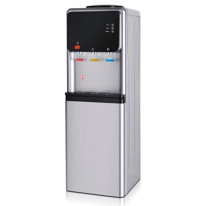 Диспенсър за вода Megatrade W-44, Електронно охлаждане, Сиво/Черно, долно зареждане
