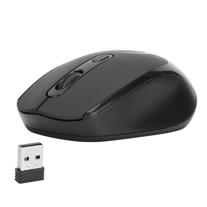 Безжична мишка G839 2.4 GHz (USB нано приемник), оптична, 4 бутона, 1200/1600/2400 DPI, захранване 1x AA, черна, модел 0807BM-BSTY00504192