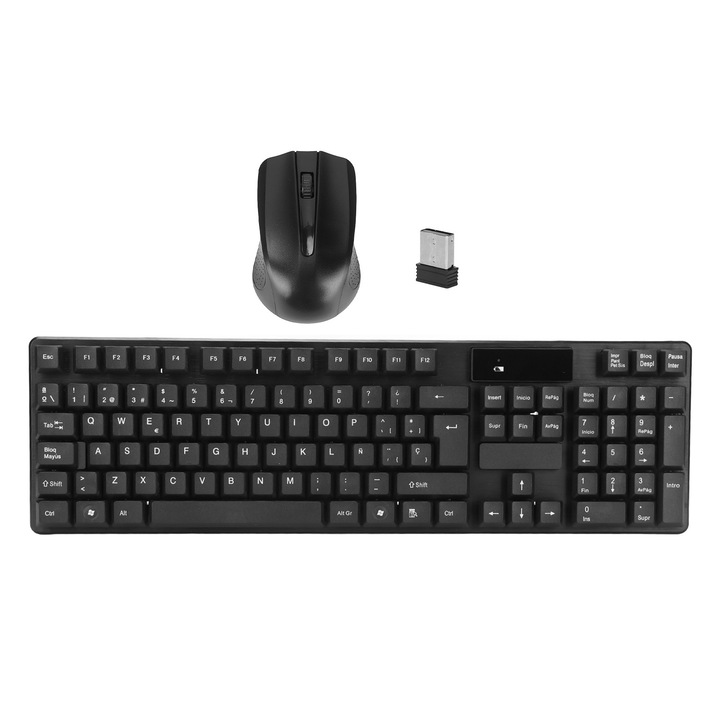 Set tastatura si mouse wireless, AMRINUGL, design ergonomic, dimensiune compacta, conexiune wireless 4G, alb