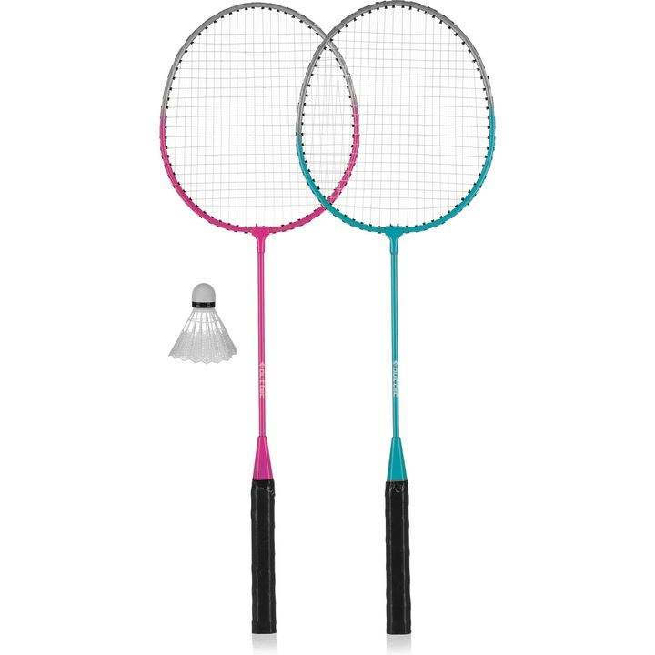 Rachete badminton si fluturas, constructie din otel, manere simple, multicolor